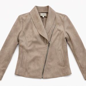 KUT From The Kloth Moto Jacket Taupe Faux Suede Zip Jacke